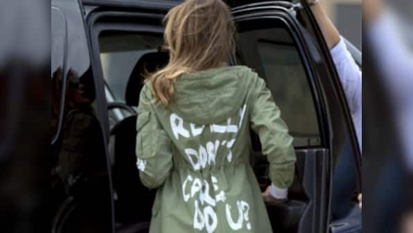 'I really don't care, do you?': Melania Trump sparks controversy after wearing insensitive jacket to migrant children camp in Texas