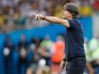 Germany head coach Joachim Loew calls out to his players during the group F match between Germany and Sweden. AP