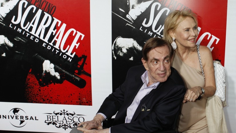 Producer Martin Bregman and wife Cornelia Sharpe at the Blu-ray disc launch party for his 1983 classic film "Scarface" in Los Angeles. Reuters/Fred Prouser