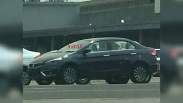 Maruti Suzuki Ciaz facelift spotted at a stockyard without camouflage, features sleeker front-end design