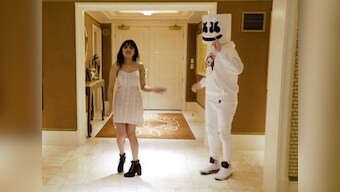 Watch: Marshmello dances his way to Bollywood with Shirley Setia on Kala Chashma in Las Vegas