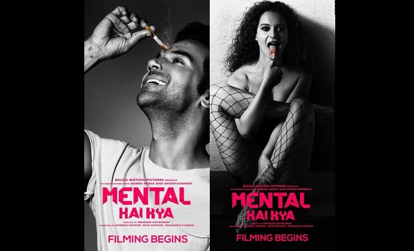 Posters of Rajkummar Rao and Kangana Ranaut's Mental Hai Kya. Twitter @theshahshahid
