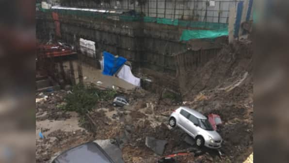 Mumbai rains: Wall collapses at Lloyd's Estate in Wadala East; over 15 cars trapped, no injuries reported