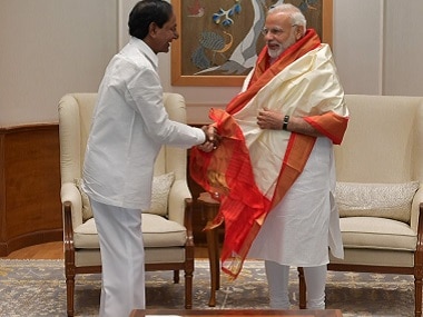 KCR meets Narendra Modi on 15 June. Twitter/@TelanganaCMO