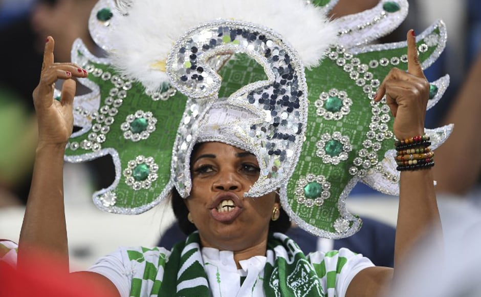 A Nigeria fan dances during the Russia 2018 World Cup Group D football match between Croatia and Nigeria at the Kaliningrad Stadium in Kaliningrad on 16 June, 2018. AFP A Nigeria fan dances during the Russia 2018 World Cup Group D football match between Croatia and Nigeria at the Kaliningrad Stadium in Kaliningrad on 16 June, 2018. AFP