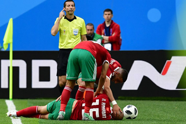 FIFA World Cup 2018: Morocco's Nordin Amrabat ruled out of next match against Portugal due to concussion FIFA World Cup 2018: Morocco's Nordin Amrabat ruled out of next match against Portugal due to concussion