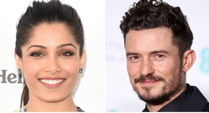 Frieda Pinto and Orlando Bloom. Twitter @blackfilm