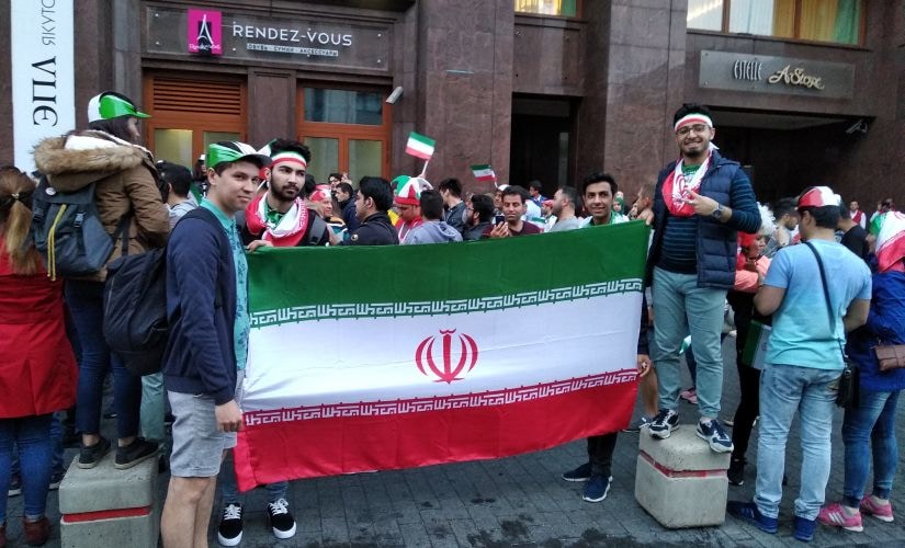 Iranian fans in Saint Petersburg. Image courtesy: Priyansh