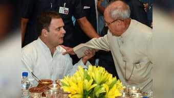 Pranab Mukherjee, Rahul Gandhi arrive at Congress iftar party together, share a table days after row over RSS event