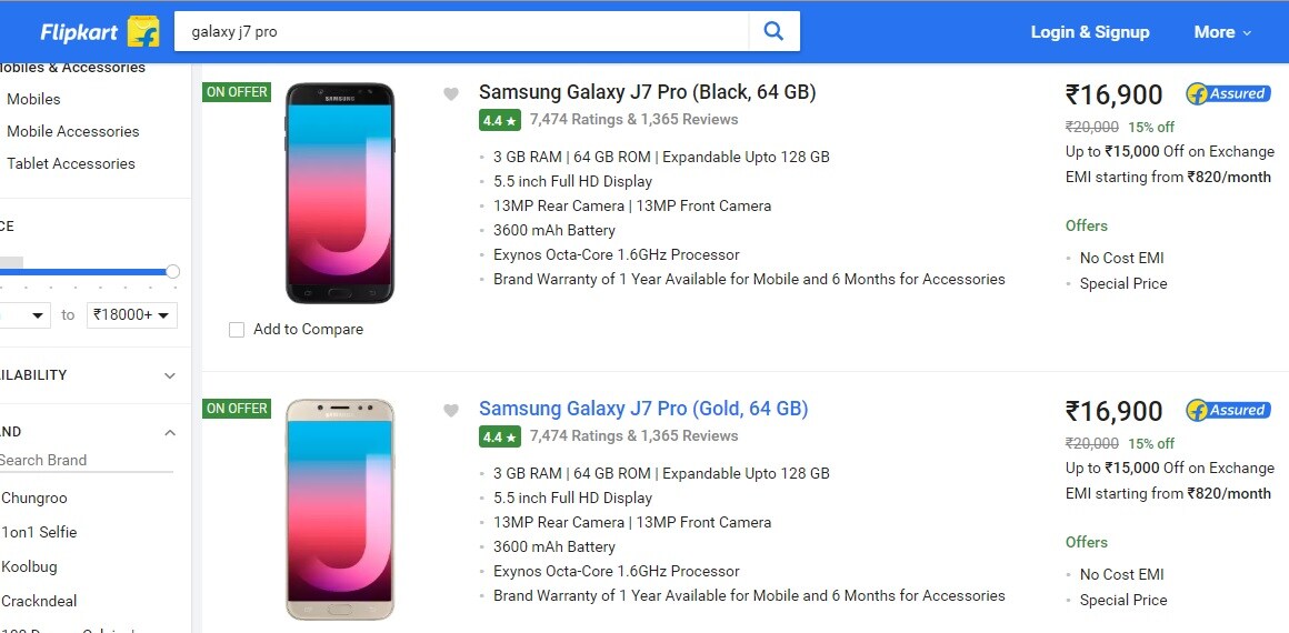 samsung j7 max price in flipkart