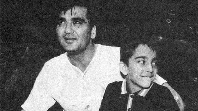 Sanjay Dutt with his father Sunil Dutt. Image from Facebook