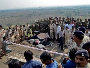 File image of the encounter with eight SIMI members who escaped Bhopal Central Jail. PTI.