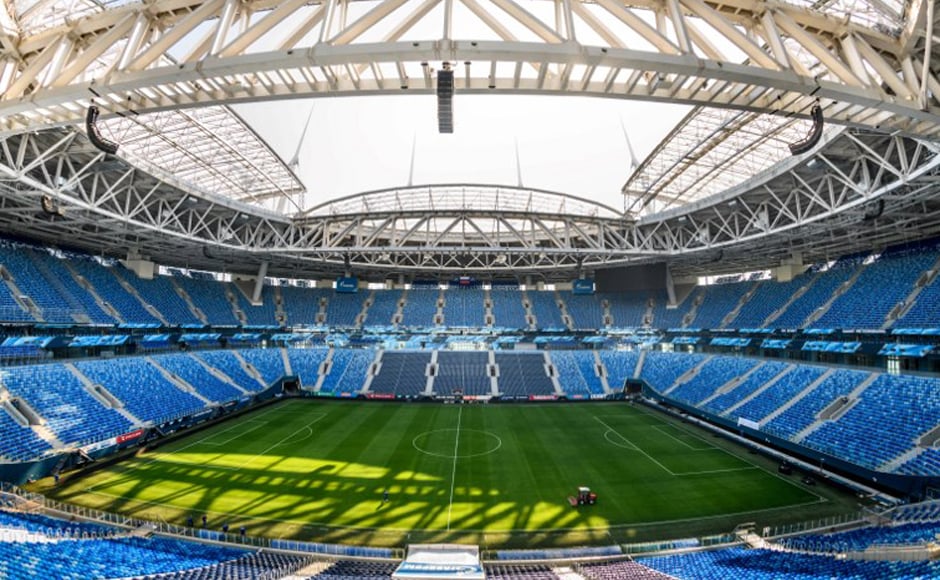 St. Petersburg Stadium: Almost everything that could go wrong did go wrong with the St Petersburg’s Zenit Arena. After several delays and soaring costs hampered the project, which later became infamous for employing North Korean laborers in unhealthy environment. The spaceship-like arena — which will host a semifinal — remains plagued by a leaking roof and a pitch which had to be replaced repeatedly. AFP St. Petersburg Stadium: Almost everything that could go wrong did go wrong with the St Petersburg’s Zenit Arena. After several delays and soaring costs hampered the project, which later became infamous for employing North Korean laborers in unhealthy environment. The spaceship-like arena — which will host a semifinal — remains plagued by a leaking roof and a pitch which had to be replaced repeatedly. AFP