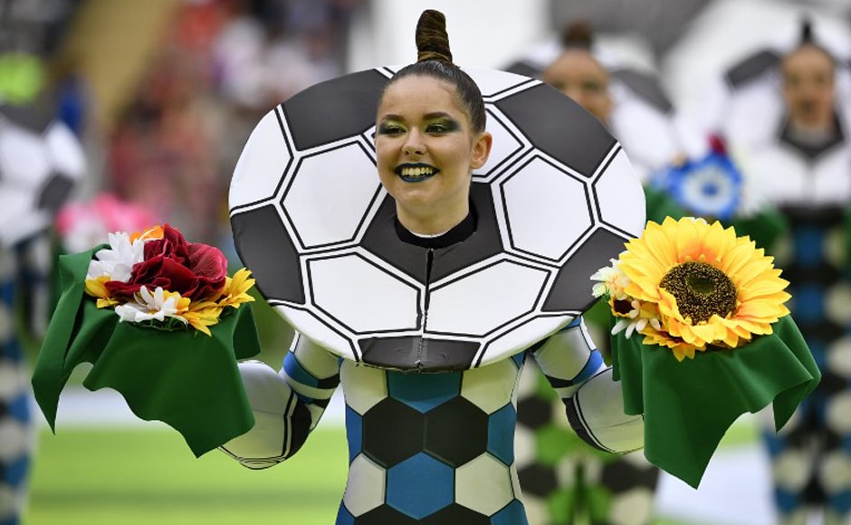 Performers take part in the opening ceremony before the Russia 2018 World Cup Group A football match between Russia and Saudi Arabia at the Luzhniki Stadium in Moscow on 14 June, 2018. AFP Performers take part in the opening ceremony before the Russia 2018 World Cup Group A football match between Russia and Saudi Arabia at the Luzhniki Stadium in Moscow on 14 June, 2018. AFP