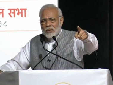 Narendra Modi addressing on the Emergency at Mumbai. Courtesy:Twitter/@BJP4India