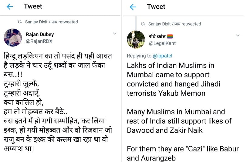 Singh also attached a few screenshots of Dixit's tweets. Image procured by author