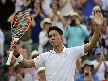 Wimbledon 2018: Kei Nishikori overcomes arm injury to beat Ernests Gulbis and reach quarter-final Wimbledon 2018: Kei Nishikori overcomes arm injury to beat Ernests Gulbis and reach quarter-final