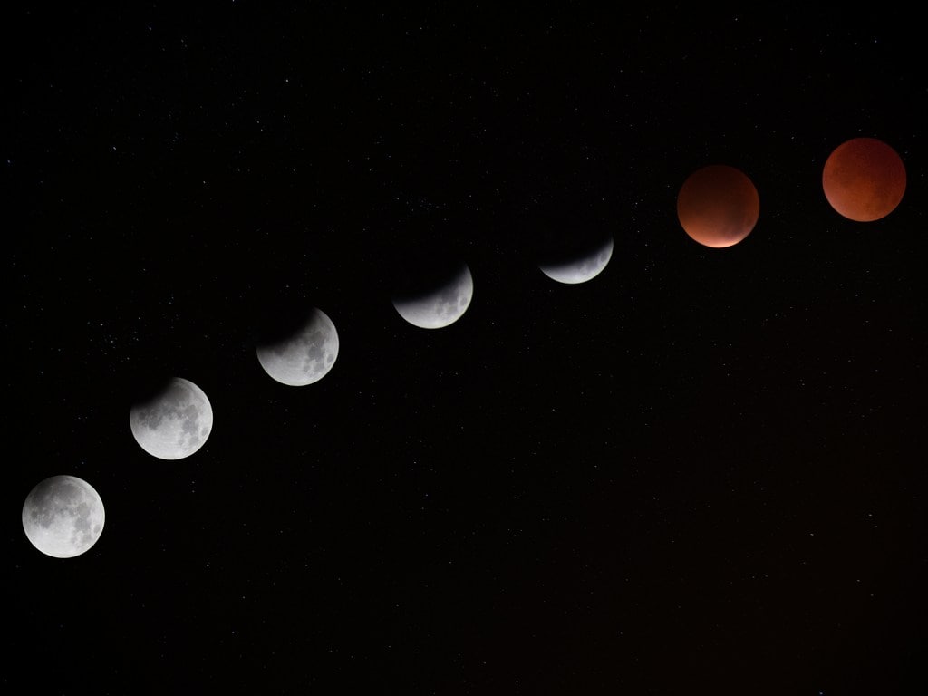 Stages of blood moon. Image: Jake Hills