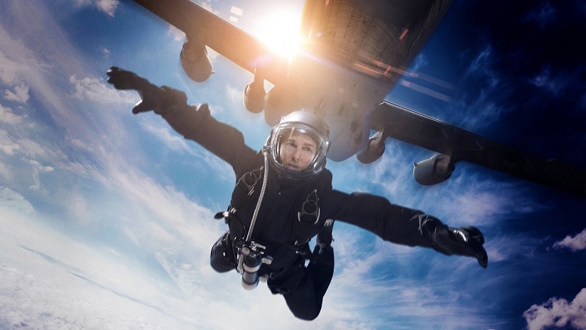 Tom Cruise performing the HALO jump in Mission: Impossible – Fallout