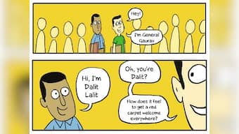 Dalit Lalit and General Gaurav — a webcomic explaining caste-based reservations