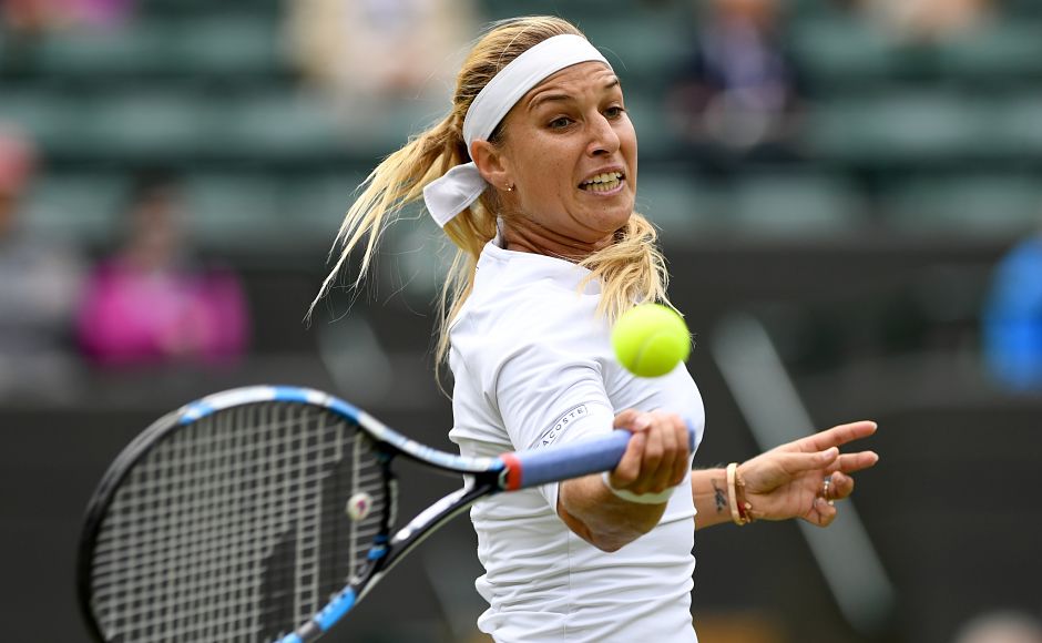Cibulkova, looking to make it to the semi-finals at Wimbledon at the fourth time of asking, faltered yet again as Ostapenko made the most of her chances. The Latvian will now play Kerber for a place in the final. AFP / Glyn Kirk Cibulkova, looking to make it to the semi-finals at Wimbledon at the fourth time of asking, faltered yet again as Ostapenko made the most of her chances. The Latvian will now play Kerber for a place in the final. AFP / Glyn Kirk