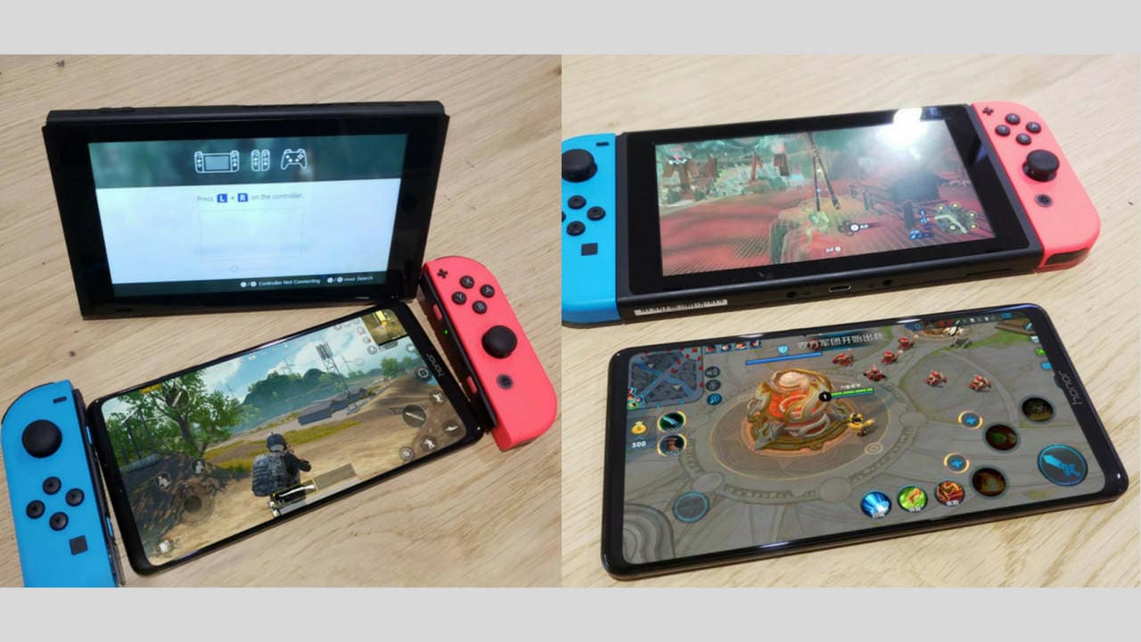   Honor Note 10 compared to the screen of the Nintendo Switch. image: Techtastic 