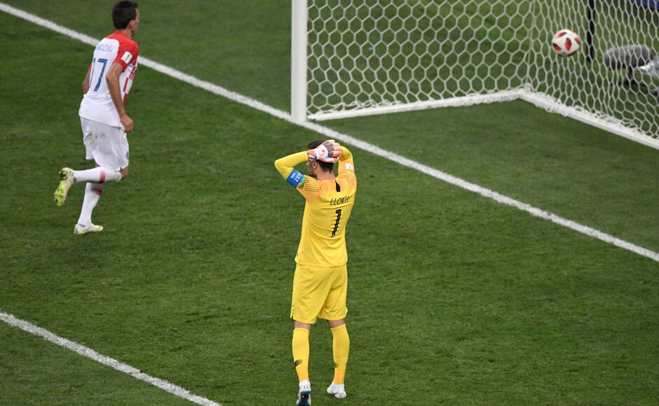 French goalkeeper Hugo Lloris ensured that the final ended on a tense note, after an error from the Tottenham man allowed Mario Mandzukic to get one back for Croatia. AFP French goalkeeper Hugo Lloris ensured that the final ended on a tense note, after an error from the Tottenham man allowed Mario Mandzukic to get one back for Croatia. AFP