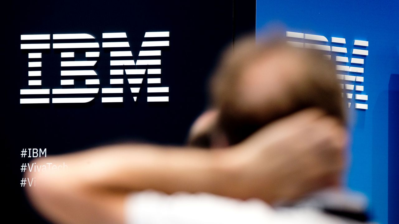 The IBM company logo is pictured during the Viva Tech start-up and technology summit in Paris, France, May 25, 2018. REUTERS/Charles Platiau - RC120CCA13C0
