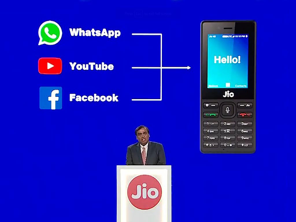 JioPhone to get support for WhatsApp YouTube and Facebook 