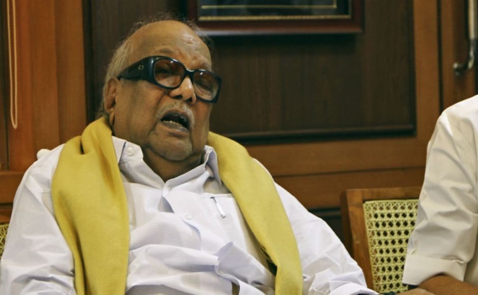 Former Chief Minister of Tamil Nadu, M. Karunanidhi, was hospitalised on Saturday after a drop in his blood pressure. He also underwent a procedure at Chennai's Kauvery Hospital to replace a tracheostomy tube, in efforts help him breathe normally. Reuters. Former Chief Minister of Tamil Nadu, M. Karunanidhi, was hospitalised on Saturday after a drop in his blood pressure. He also underwent a procedure at Chennai's Kauvery Hospital to replace a tracheostomy tube, in efforts help him breathe normally. Reuters.
