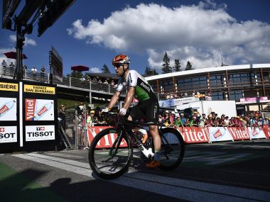 Great Britain's Mark Cavendish crosses the finish line outside the time limit on Wednesday. AFP