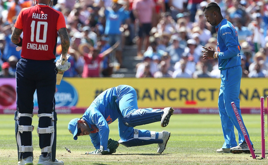 Indian wicketkeeper MS Dhoni took five catches during the match, making him the first cricketer to have taken more than 50 catches in T20 Internationals. AP Indian wicketkeeper MS Dhoni took five catches during the match, making him the first cricketer to have taken more than 50 catches in T20 Internationals. AP
