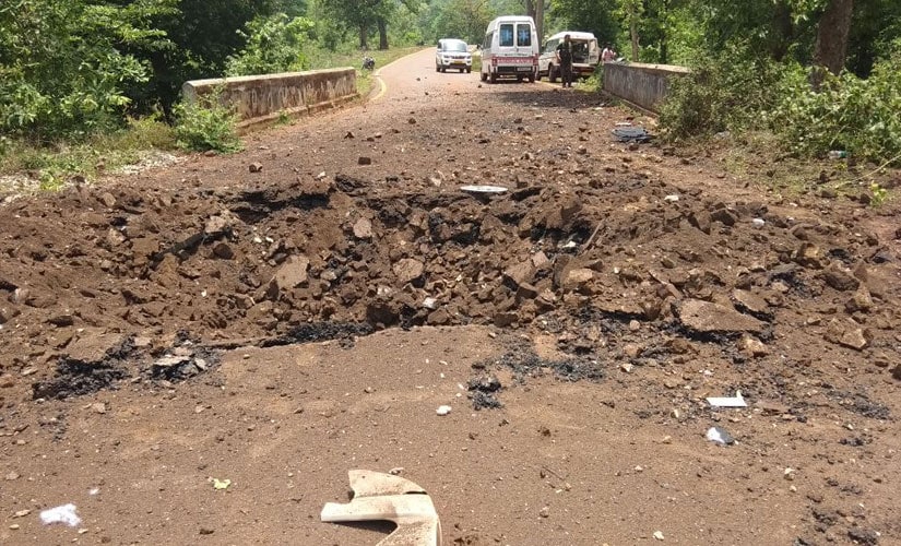 Maoists blow up roads in Naxal infested Bastar division to pressurise contractors for extortion Photo procured by Firstpost/Debobrat Ghose