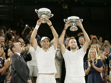 Wimbledon 2018: Mike Bryan teams up with Jack Sock in brother Bob's absence, wins record 17th Grand Slam men's doubles title Wimbledon 2018: Mike Bryan teams up with Jack Sock in brother Bob's absence, wins record 17th Grand Slam men's doubles title
