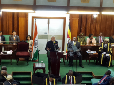 Narendra Modi in Uganda: PM for cooperation with Africa to combat terror; India to open Gandhi Heritage Centre in Jinja Narendra Modi in Uganda: PM for cooperation with Africa to combat terror; India to open Gandhi Heritage Centre in Jinja