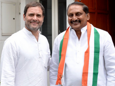 Ex-Andhra Pradesh chief minister N Kiran Kumar Reddy returns to Congress fold four years after exit Ex-Andhra Pradesh chief minister N Kiran Kumar Reddy returns to Congress fold four years after exit