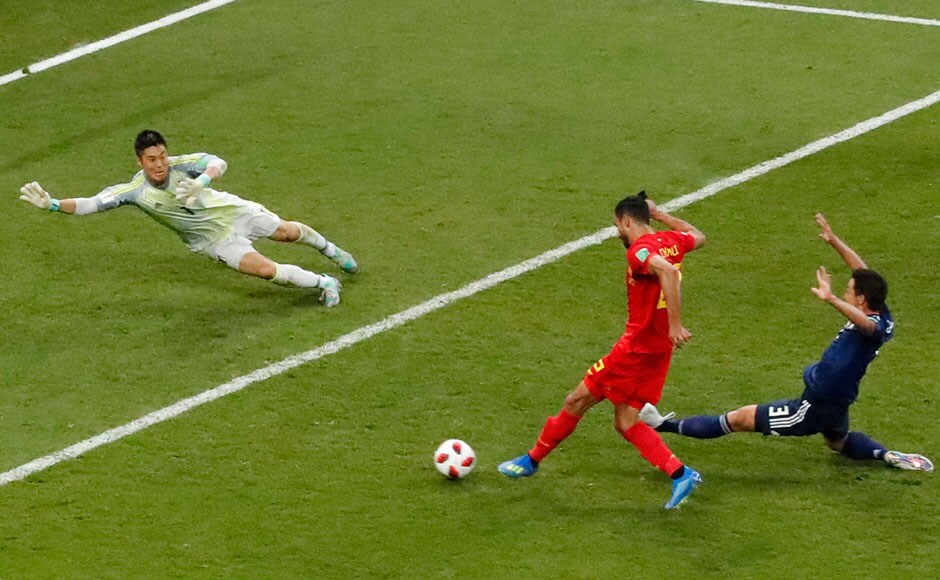 Belgium eventually managed to break down the Japanese defence, with Jan Vertonghen sccoring in the 69th minute and Marouane Fellaini heading home in the 74th minute. For a while it seemed as if the tie was heading in to extra time, but Nacer Chadli managed to slot in the ball from close range in the 94th minute, seconds before the whistle. AFP Belgium eventually managed to break down the Japanese defence, with Jan Vertonghen sccoring in the 69th minute and Marouane Fellaini heading home in the 74th minute. For a while it seemed as if the tie was heading in to extra time, but Nacer Chadli managed to slot in the ball from close range in the 94th minute, seconds before the whistle. AFP