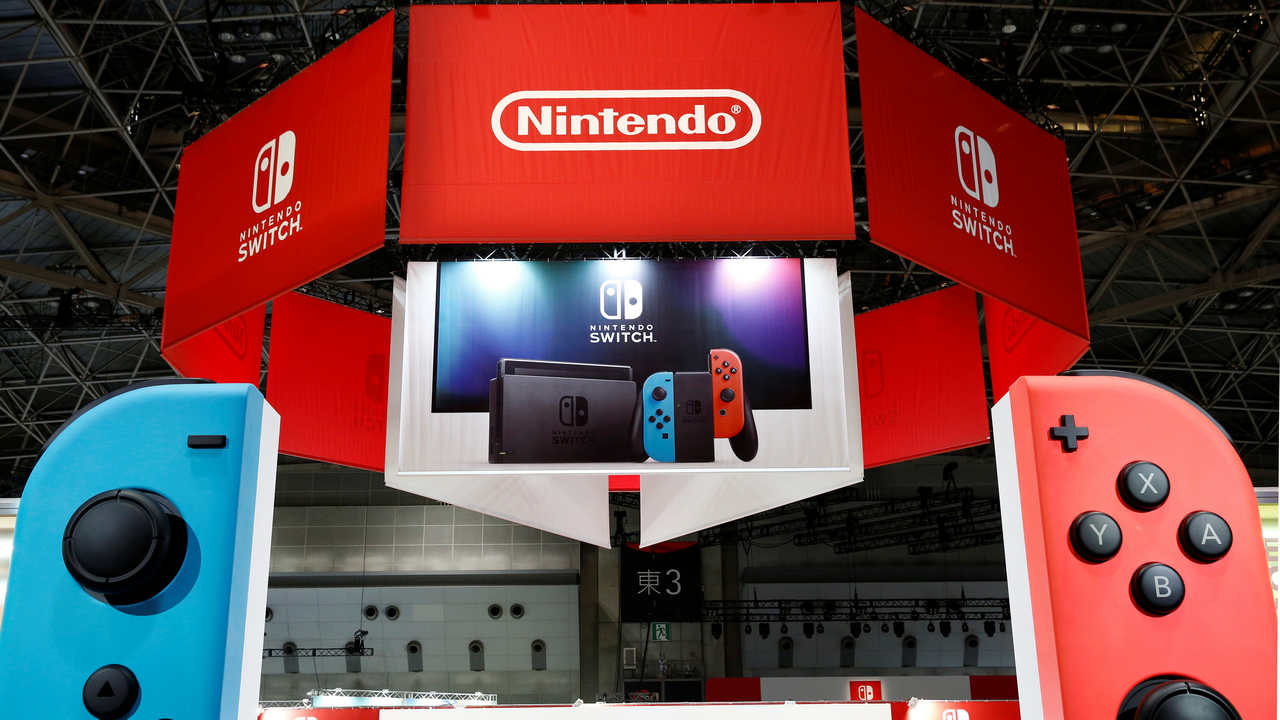 Banners of Nintendo's new game console Switch are pictured at its experience venue in Tokyo, Japan January 13, 2017. REUTERS/Kim Kyung-Hoon - RC1720DAA030