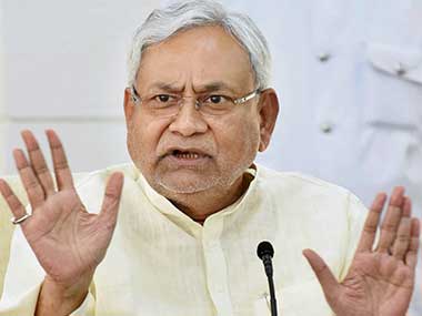 File photo of Bihar chief minister Nitish Kumar. PTI