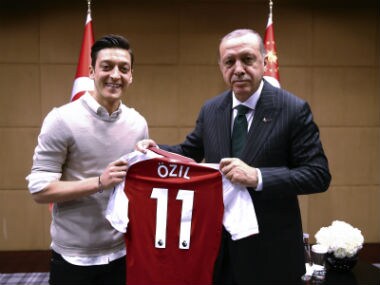   Mesut Ozil with Recep Tayyip Erdogan. AFP 