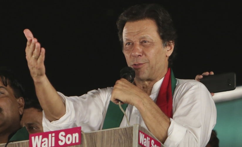 Imran Khan addressing a rally in Pakistan. AP