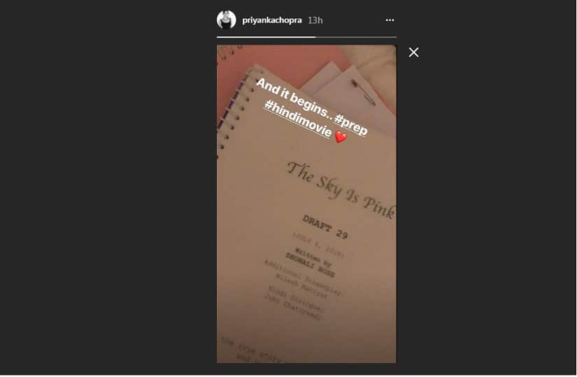 Instagram story of Priyanka Chopra dated 8 July, 2017. Screengrab