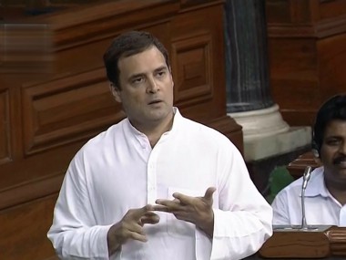 Rahul Gandhi says BJP MPs take two steps back when they see him because they're afraid he'll hug them Rahul Gandhi says BJP MPs take two steps back when they see him because they're afraid he'll hug them