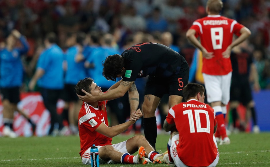 Croatia won the shootout, with the Russian team missing one penalty and having another saved by Croatian goalkeeper Danijel Subasic. Ivan Rakitic scored the last penalty to send Croatia into the semi-final. AFP Croatia won the shootout, with the Russian team missing one penalty and having another saved by Croatian goalkeeper Danijel Subasic. Ivan Rakitic scored the last penalty to send Croatia into the semi-final. AFP