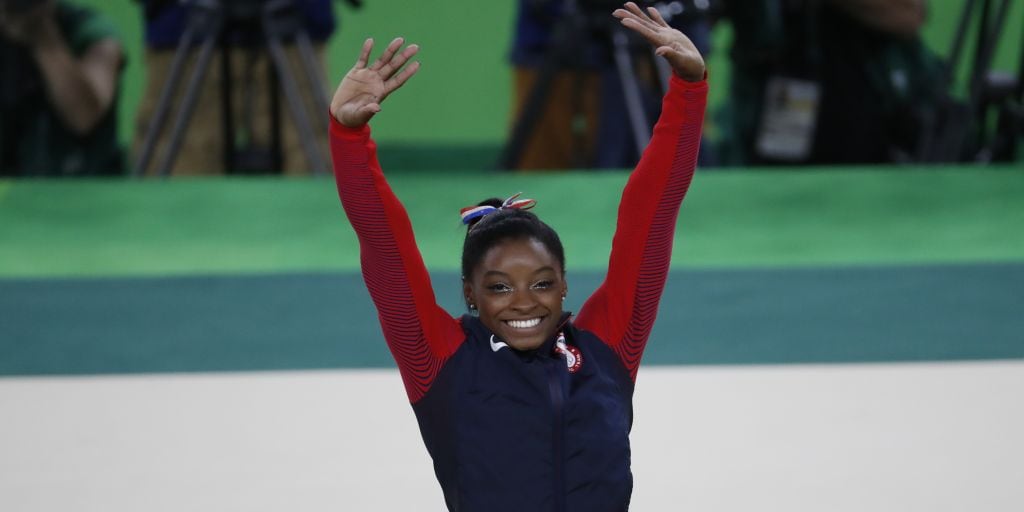 Olympic champ Simone Biles makes nervy yet triumphant ...