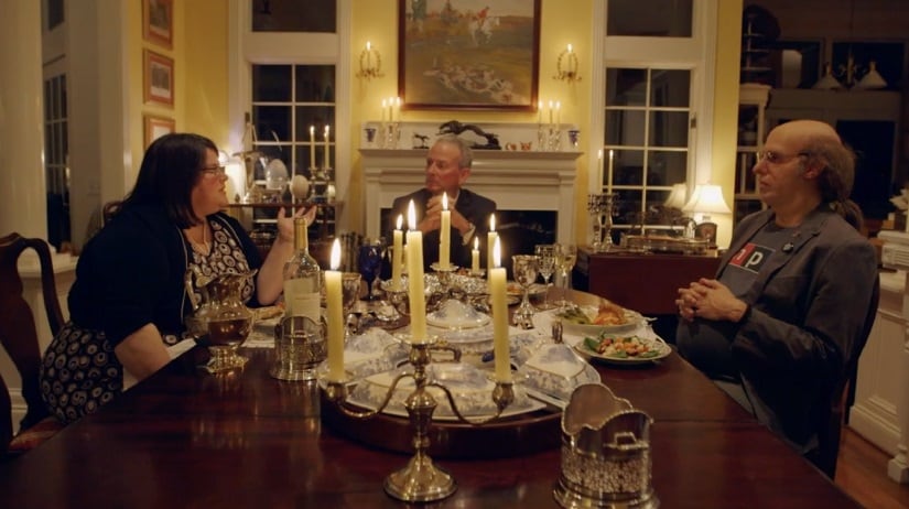 Cohen's Nira Cain-N’Degeocello dines with an unsuspecting Trump-voting couple. Image via Hotstar