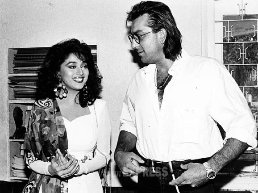 Madhuri Dixit with Sanjay Dutt. Image via Twitter
