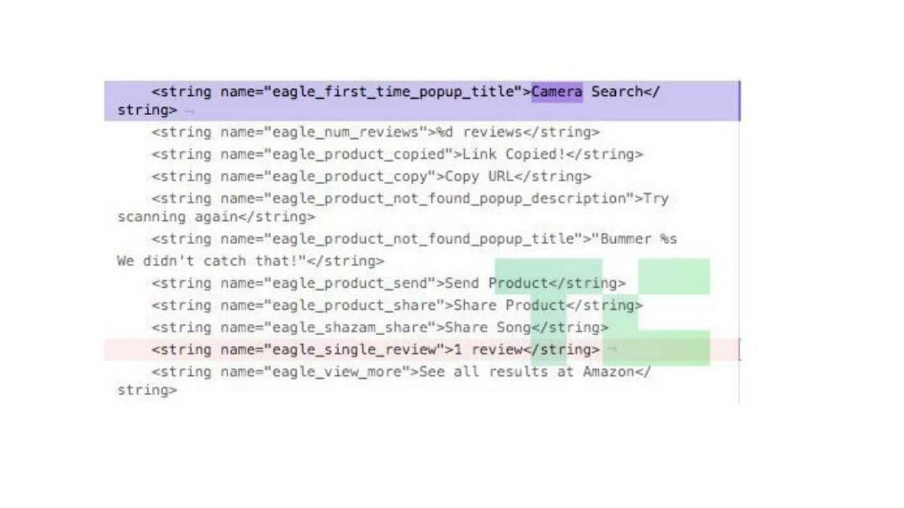 'Camera Search' spotted in Snapchat's Android app code.