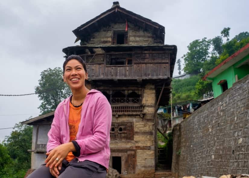 The bubbly Priyanka lives in Raithal village and runs the Goat Village at Dayara Bugyal