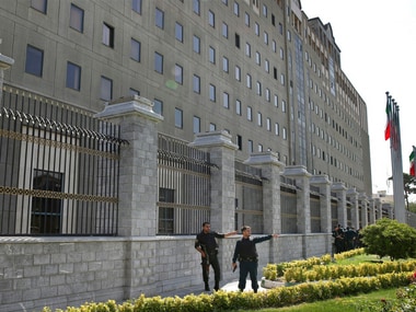 File image of Tehran police outside Iran's parliament building after an Islamic State attack. AP